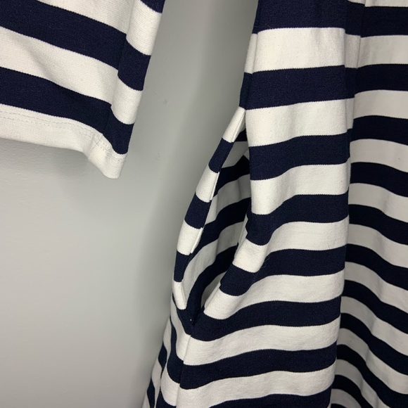 Size 10 Eliza J navy and white striped dress. - Picture 3 of 5